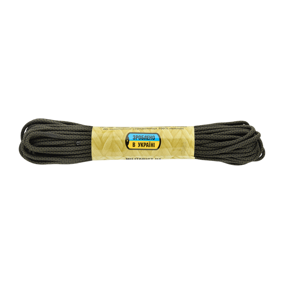 M‑Tac Paracord 550 Type III 15 m stærk nylonkordel i mørk farve til friluft og nødbrug, længde 15 m, diameter 4 mm, brudstyrke 240 kg