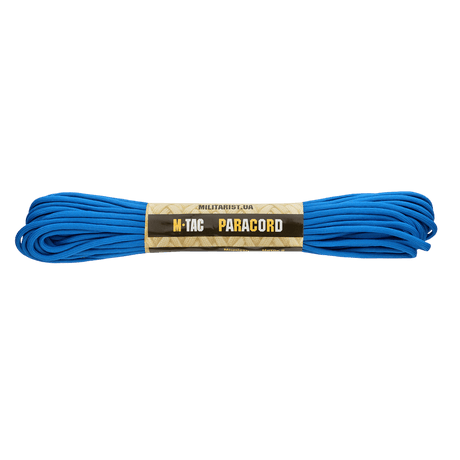 M‑Tac Paracord 550 Type III 15 m blå nylonkordel til friluft og nødbrug, stærk og alsidig, med 7 nylontråde og 240 kg brudstyrke.