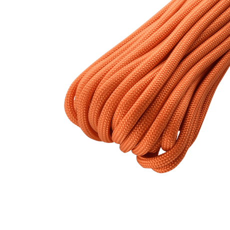 M‑Tac Paracord 550 Type III 15 m i orange farve, ideel til friluft og reparationer, med nylonkerne og en brudstyrke på 240 kg.