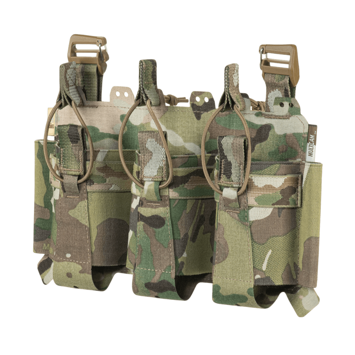 M-Tac Frontpanel til Cuirass QRS Pladebærer Tre Magasiner i camouflage design til sikker opbevaring af AK/AR magasiner, lavet af Cordura Squadron.