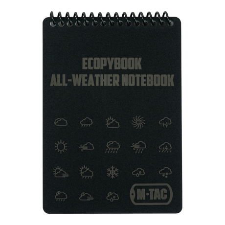 M-Tac Ecopybook Tactical – alt-vejr notesbog, vandtæt, robust design, ideel til brug i regn og sne, 14 ark med vinkelmåler.