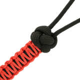 M-Tac Knife Lanyard Ninja i rød og sort paracord med Cupronickel perle, 14,5 cm lang, forbedrer knivens greb.
