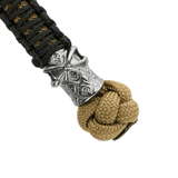 M-Tac Knife Lanyard Ninja in black and tan paracord with metallic bead detail.