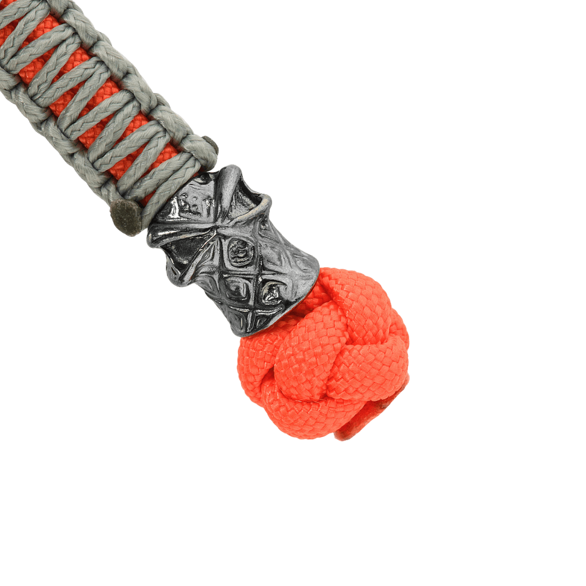 M-Tac Knife Lanyard Ninja med fletning af paracord og cupronickel perle i nærbillede. Total længde 14,5 cm, stilfuldt knivtilbehør.