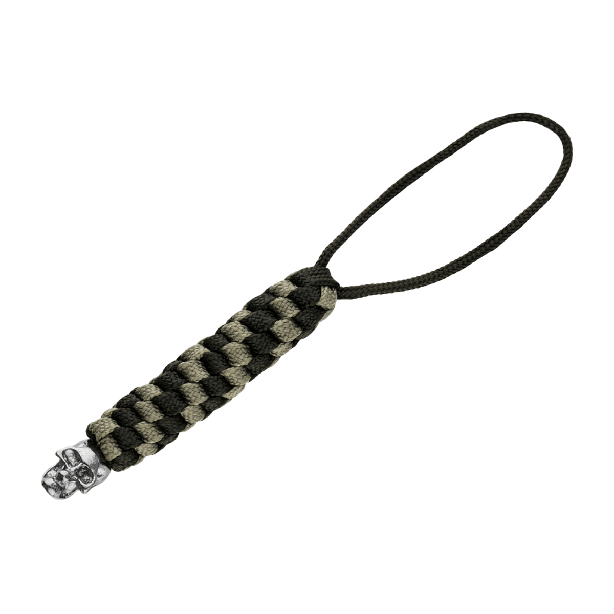 M-Tac Knife Lanyard Helix Skull i flettet paracord med dødningehoved, en stilfuld tilføjelse til din lommekniv.