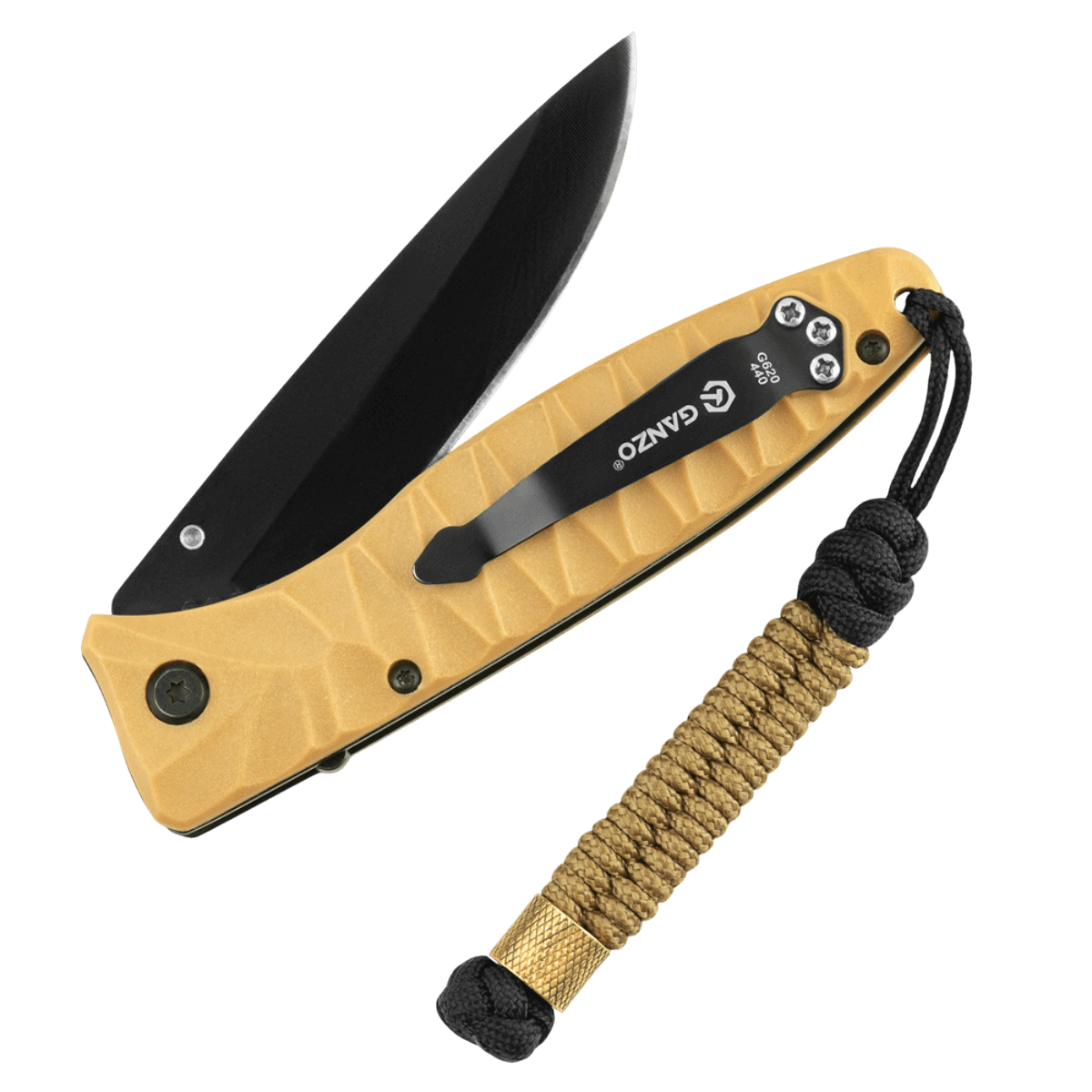 M-Tac Viper Cylindre Lanyard Stainless Steel med coiled paracord og skandinavisk perle, designet til stil og nem brug af kniv eller udstyr.