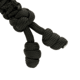 Sort M-Tac Loopy Snake Skull Lanyard i flettet paracord til knive og småt udstyr. Holdbar og stilfuld forlængelse af håndtaget.