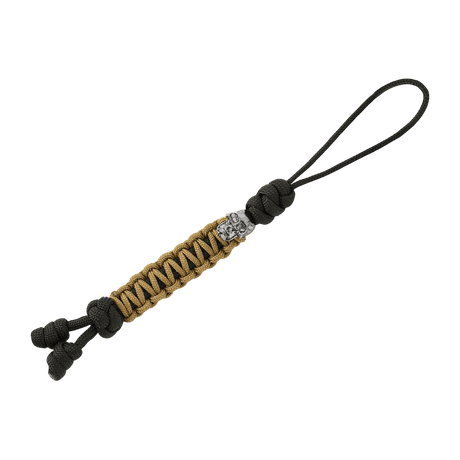 M-Tac Loopy Snake Skull Lanyard i flettet paracord design med kraniedetalje, ideel til kniv eller udstyr, fleksibel og holdbar.