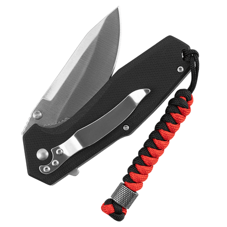 M-Tac Viper Cylindre Lanyard Stainless Steel med skandinavisk pynteperle og coiled paracord til kniv eller udstyr.