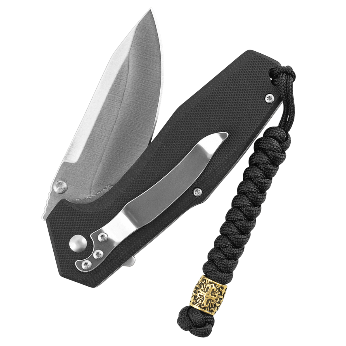 Sort lanyard "M-Tac Viper Lanyard Scandinavian" med vikingemotiv og moderne design til knive og udstyr.