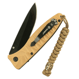 M-Tac Viper Lanyard Scandinavian på en foldekniv, skandinavisk design med flettet paracord og Viper-perle