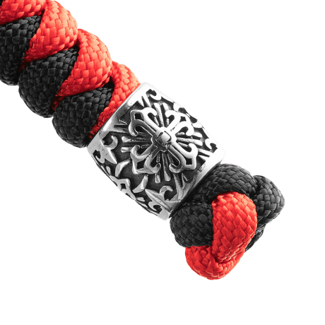 M-Tac Viper Lanyard Scandinavian med flettet paracord og Viper-perle i sort og rød design.