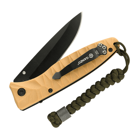 M-Tac Viper Lanyard Stainless Steel i flettet paracord vedhæftet til kniv, stilfuldt og fleksibelt tilbehør i rustfrit stål til nem adgang.