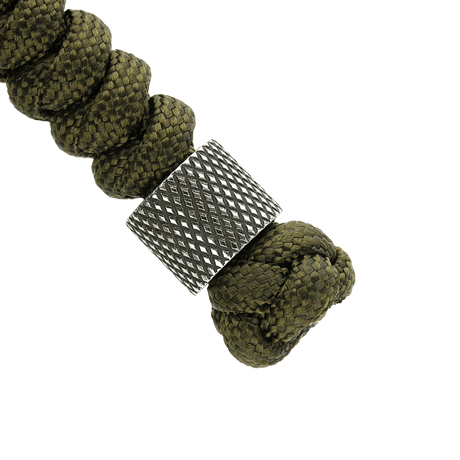 M-Tac Viper Lanyard Stainless Steel med flettet paracord og rustfrit stål Viper-perle, stilfuldt og praktisk tilbehør til knive.