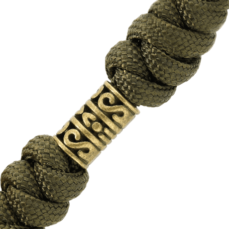 M-Tac Zeus Lanyard i flettet paracord design med stilfuld detalje, ideel til knivhåndtag eller udstyr, fleksibel og holdbar.