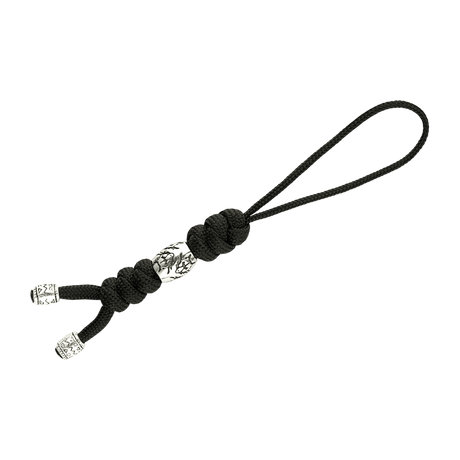 M-Tac Zeus Stainless Steel Lanyard med paracord og dekorativ perle, funktionel til hurtig adgang, perfekt til kniv og udstyr.