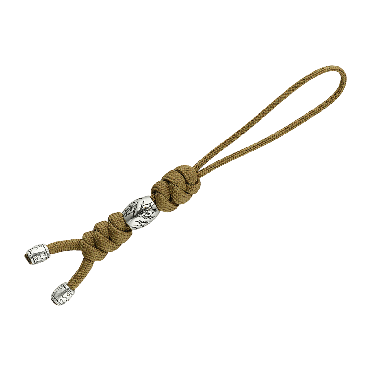 M-Tac Zeus Stainless Steel Lanyard med dekorativ bead og flettet paracord til hurtig adgang til kniv og udstyr.