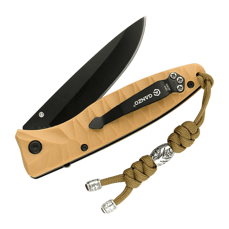 M-Tac Zeus Stainless Steel Lanyard i flettet paracord med dekorative stålperler, designet til hurtig adgang til kniv og udstyr.