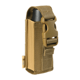 M-Tac Gasdåseholder Vertikal i khaki med Woojin-lås og MOLLE-system til sikker fastgørelse og nem adgang til gasdåsen.