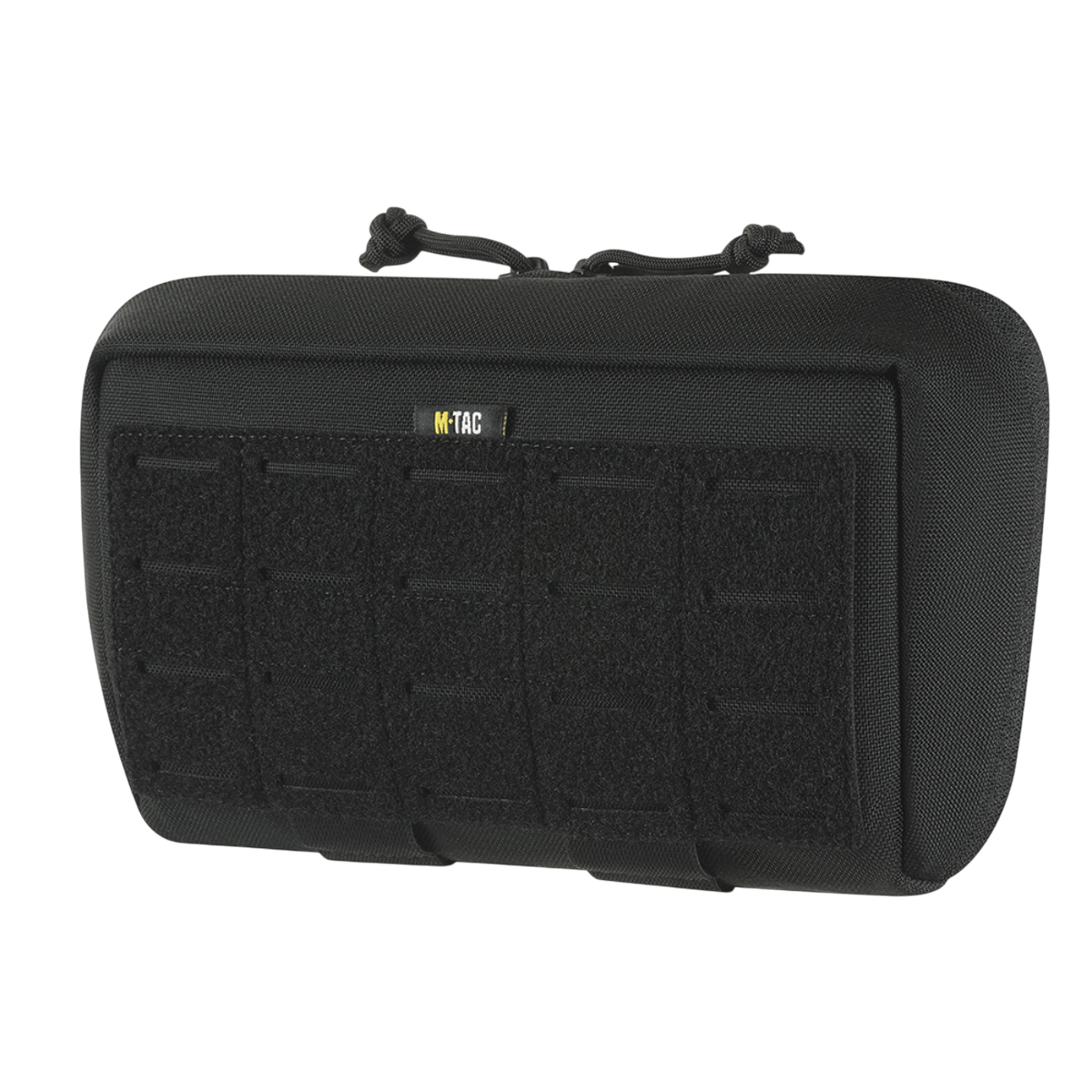 M-Tac Admin Pouch Large Elite, sort taske i slidstærk Cordura 500D med velcro til taktisk udstyr og patches, tæt på billede.