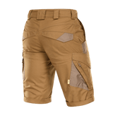 M-Tac Shorts Aggressor Gen.II Flex i tan, taktiske og funktionelle shorts til træning og fritid, rip-stop materiale, bagfra