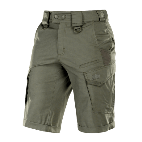 M-Tac Shorts Aggressor Gen.II Flex i letvægts rip-stop materiale med Teflon-belægning, ideel til træning og udendørs aktiviteter.