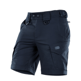 M-Tac Shorts Aggressor Short i sort polycotton flex rip-stop, med justerbare elastiske stropper og YKK lynlåse, ideel til taktisk brug.