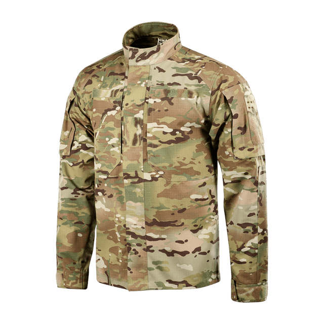 M-Tac Jakke Military Elite NYCO med camouflage og ståkrave, fremstillet af holdbart NYCO rip-stop materiale.