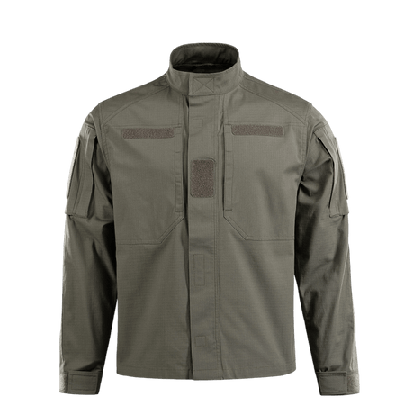 M-Tac Patrol Flex Jakke i grøn med let figursyet pasform og velcro lommer. Jakke til taktisk brug med lynlås og ståkrave.