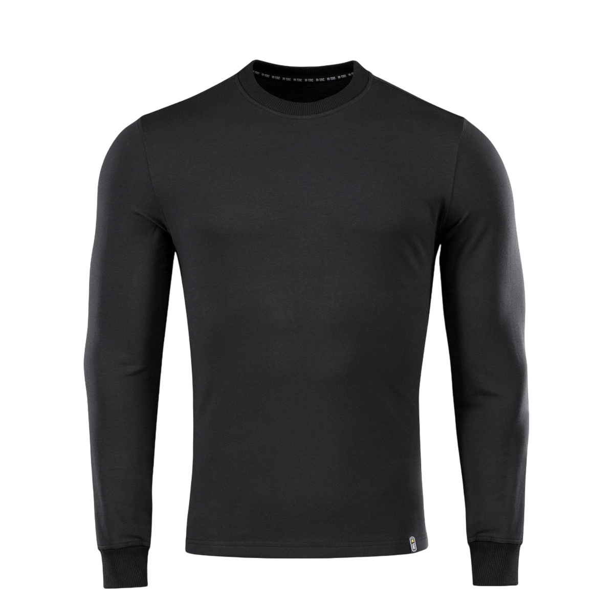 M-Tac Pullover 4 Seasons med rund hals i sort, minimalistisk design, ideel til daglig og taktisk brug hele året, lavet af bomuld og elastan.