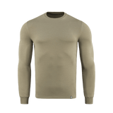M-Tac Pullover 4 Seasons i beige med rund hals, lavet af 95% bomuld og 5% elastan, perfekt til hverdag og taktisk brug året rundt.