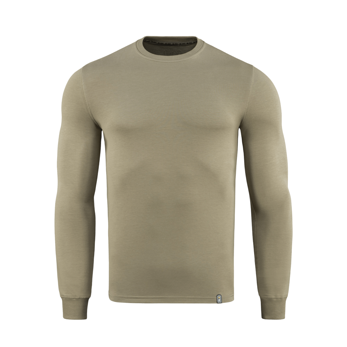 M-Tac Pullover 4 Seasons i beige, minimalistisk design til hverdags- og taktisk brug hele året, lavet af 95% bomuld og 5% elastan.