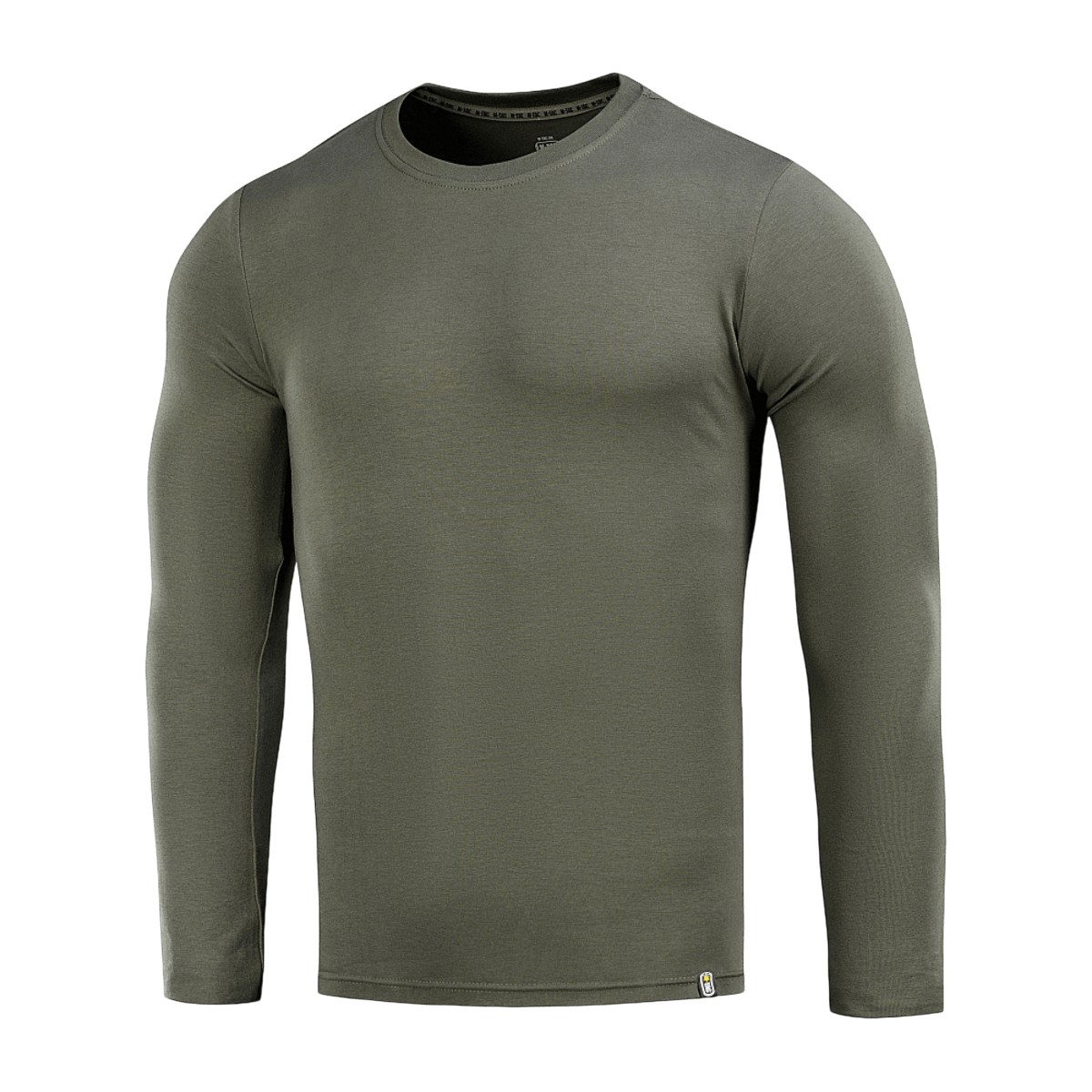 M-Tac Long-sleeve T-shirt 93/7 i olivengrøn, lavet af 93% bomuld og 7% elastan, ideel til sport og friluftsliv.