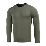 M-Tac Long-sleeve T-shirt 93/7 i olivengrøn, lavet af 93% bomuld og 7% elastan, ideel til sport og friluftsliv.