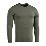 M-Tac Long-sleeve T-shirt 93/7 i olivengrøn, fremstillet af 93% bomuld og 7% elastan, velegnet til hverdag, uniformer og udendørs aktiviteter.