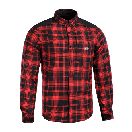 Rød M-Tac Redneck Skjorte med plaid-mønster i must-have stil til taktisk brug og hverdag, velegnet til byliv og fritid.