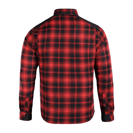 M-Tac Redneck Skjorte i Navy Blue/Yellow plaid design med justerbare ærmer og forstærkede skuldre, bagudsigt.