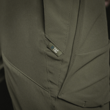 Nærbillede af M-Tac Bukser Rubicon Flex med innovativ cargo-lomme i ergonomisk design og fleksibelt, vandtæt 4-Way Stretch stof.