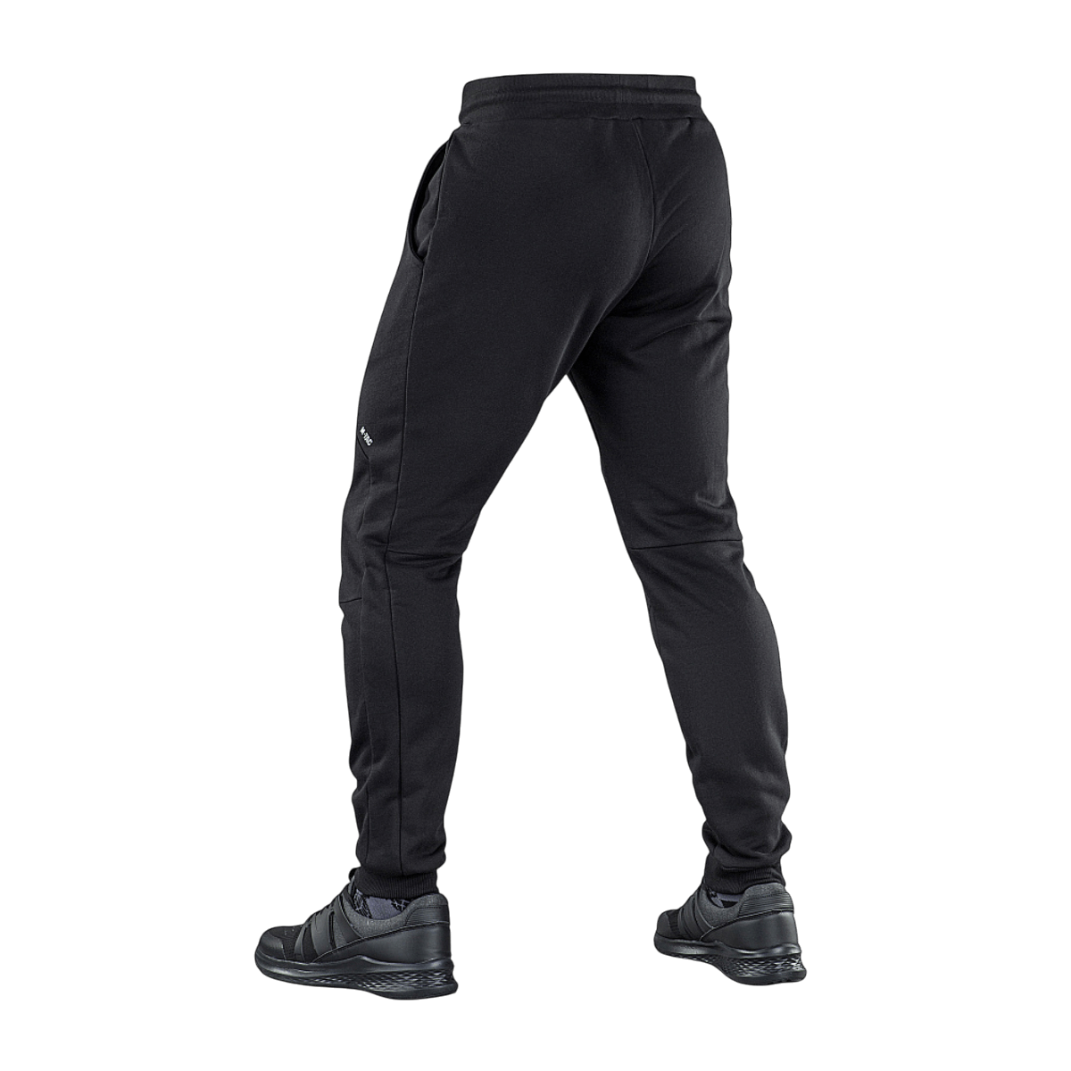 M-Tac Bukser Stealth Cotton i sort, set bagfra, med elastik i taljen og sidelommer, ideelle til sport og hverdag