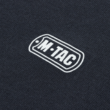 M-Tac Cotton Sweatshirt logo på mørkt bomuldsstof. Ideel til løb og fitness. Komfortabel og løs pasform. 100% bomuld.
