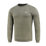 M-Tac Cotton Sweatshirt i olivengrøn med ribkanter og løs pasform til komfort og bevægelighed. Ideel til løb og fitness.
