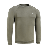 M-Tac Cotton Sweatshirt i olivenfarve, ideel til hverdagsbrug og sport, lavet af 100% bomuld for komfort og bevægelsesfrihed.