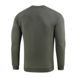 M-Tac Cotton Sweatshirt i olivengrøn set bagfra, ideel til løb, fitness og daglig brug med ribkanter for komfort og bevægelsesfrihed.