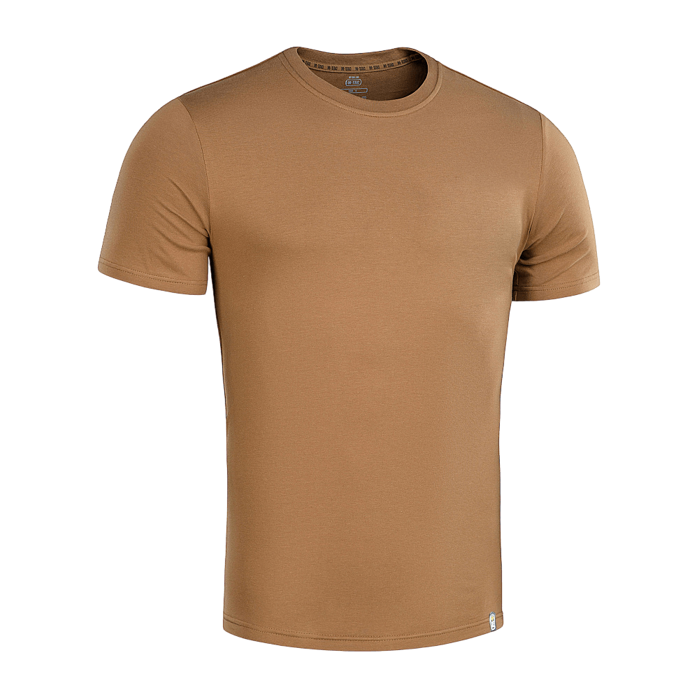 M-Tac T-shirt 93/7 Summer i bomuld og elastan i brun farve, designet til komfort og optimal termoregulation til sommerdage.