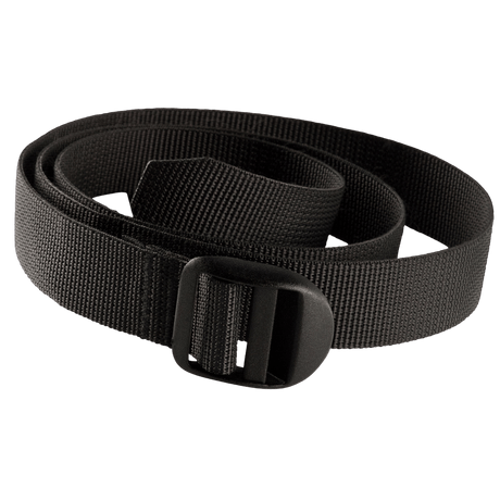 M-Tac Kompressionsrem utility-bælte i sort nylon, perfekt til at fastgøre ekstra udstyr på rygsække ved vandreture eller militærbrug.