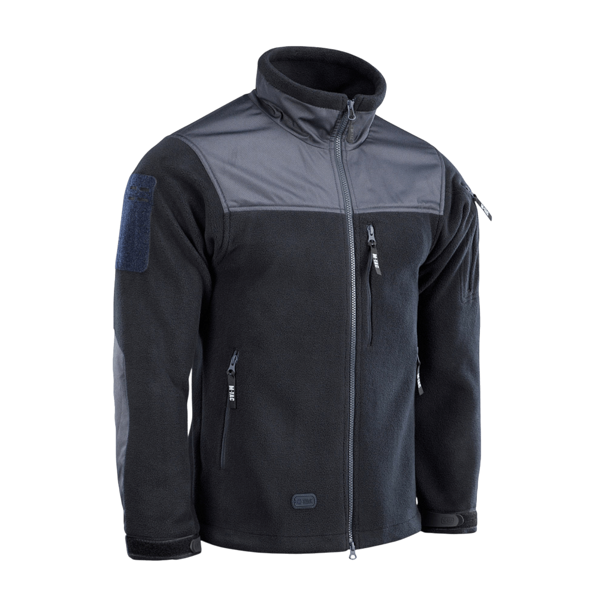 M-Tac Alpha Microfleece Jakke Gen.II, avanceret fleecejakke med Oxford nylon på skuldre, ideel til taktisk brug og outdoor-aktiviteter.