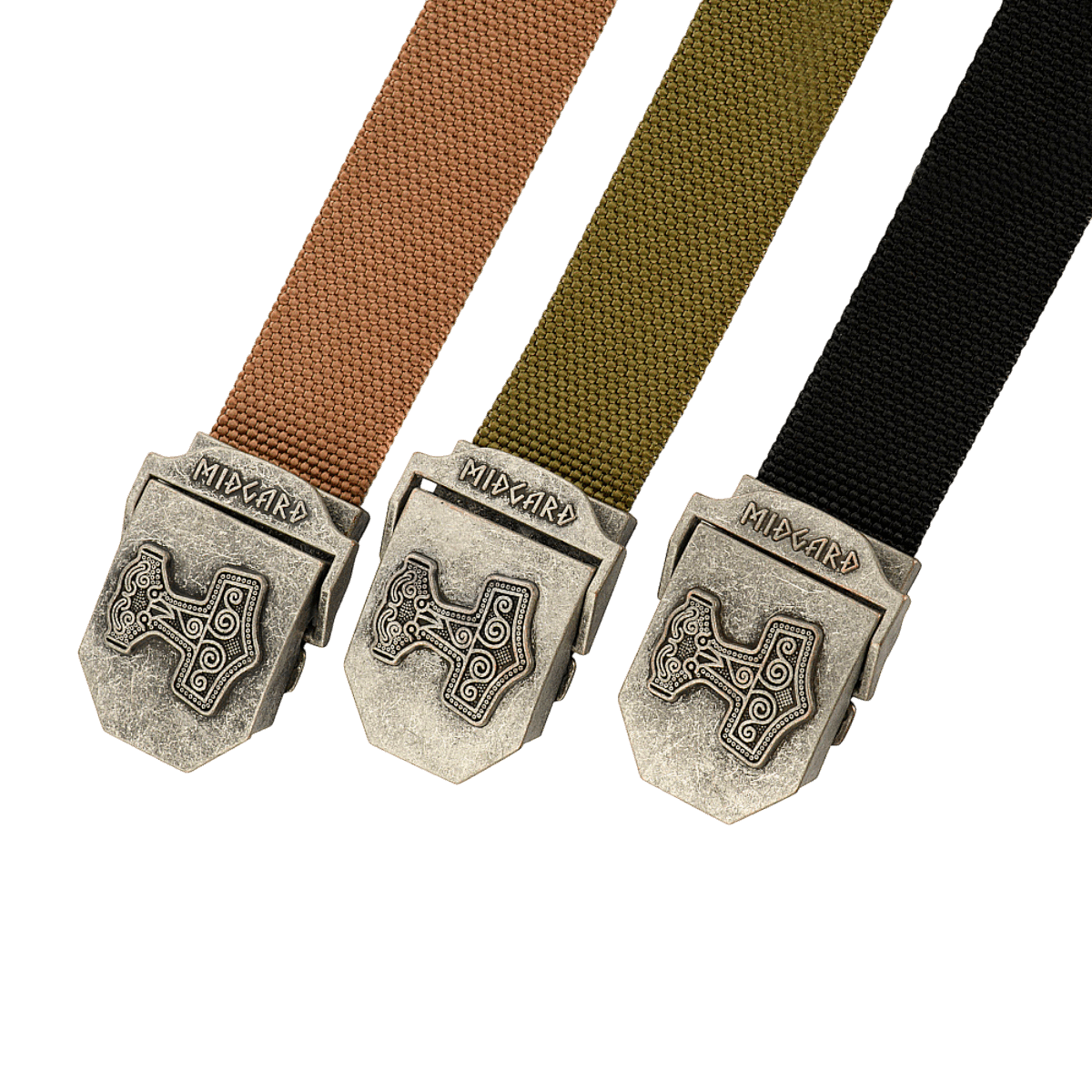 M-Tac Thors Hammer Bælte – Militærstil og funktionalitet i tre farver med Thor's Hammer design spænde. Perfekt til militær og friluft.