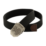 M-Tac Thors Hammer Bælte – Militærstil og funktionalitet, sort nylonbælte med Thor's Hammer-emblem i metalspænde, 38mm bredde.