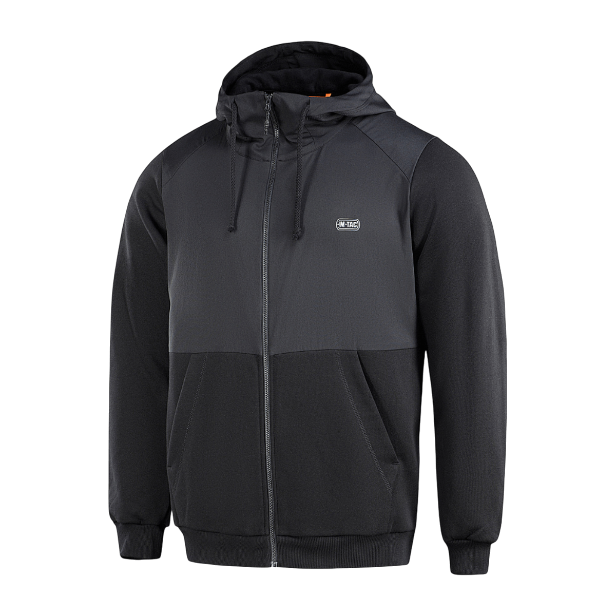 M-Tac Pilgrim Bomberjakke med hætte i sort, velegnet til hverdagsbrug og sport, lavet af holdbare og komfortable materialer.