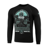 M-Tac Raglan Odin Mystery med Odin motiv i sort og blå, perfekt til casual taktisk stil, 95% bomuld, 5% elastan.